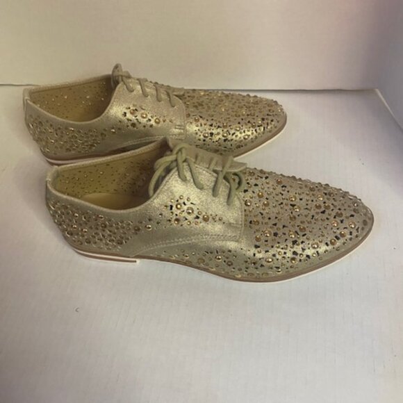 Chic By Lady Couture Women’s metallic gold flat oxford shoes, size 9 - Picture 4 of 7